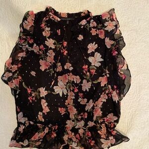 White House Black Market floral blouse XL